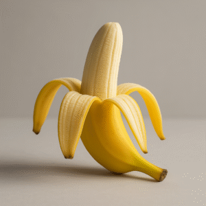 banane à motié epluchée