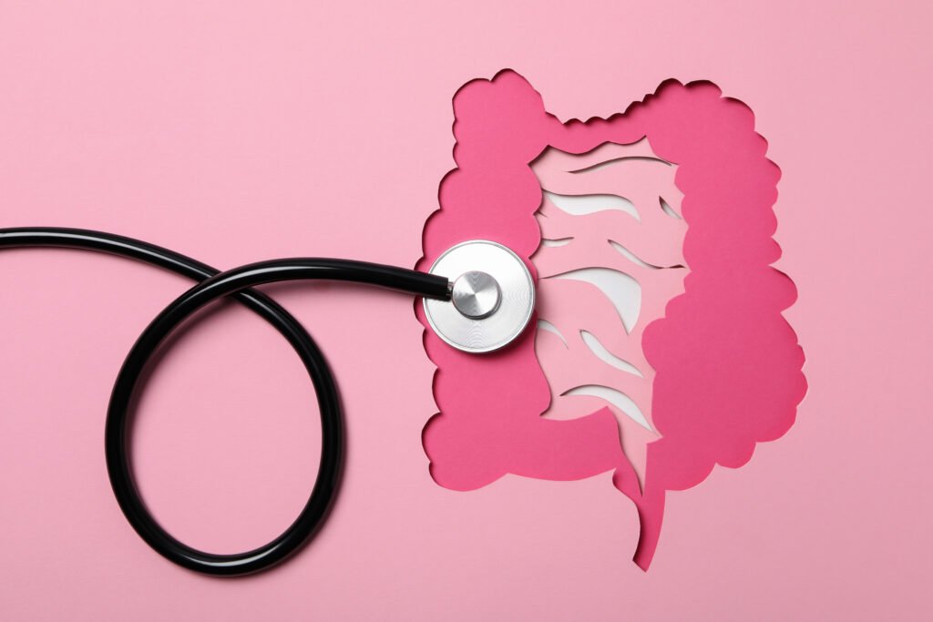 stétoscope et appareil digestif pour symboliser les palpitation à la digestion