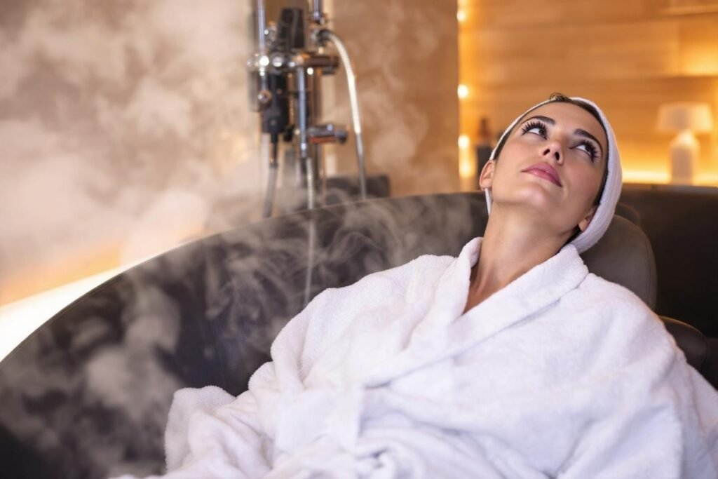 Femme en cure thermale