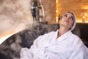 Femme en cure thermale